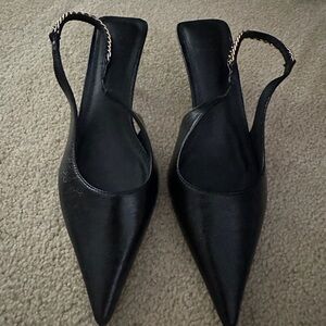 ASOS Black Pointed Slingback Heels